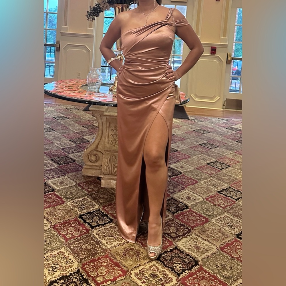 Long prom satin dress size small $45